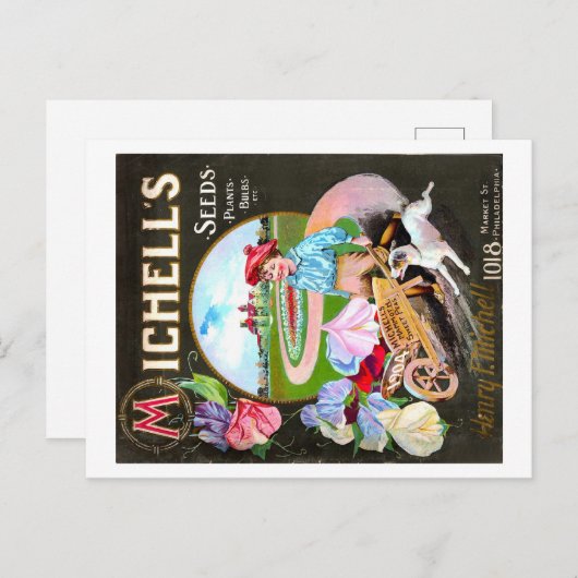 Vintages Saatgut Postkarte (Vorne/Hinten)