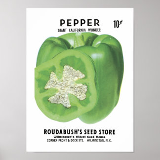 Vintages Saatgut von Pepper Poster