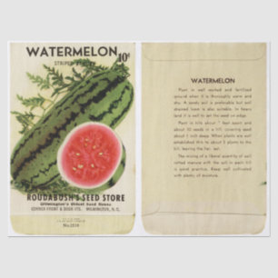 Vintages Saatgut Wassermelon und Hinweise Seidenpapier
