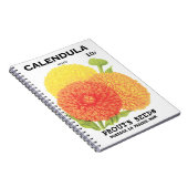 Vintages Saatgutpackungs-Label Art, Calendula-Blum Notizblock (Rechte Seite)