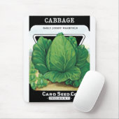 Vintages Saatgutpackungs-Label Art, grüner Kohl Mousepad (Mit Mouse)
