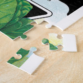 Vintages Saatgutpackungs-Label Art, grüner Kohl Puzzle (Seite)