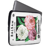 Vintages Saatgutpackungs-Label Kunst, Kamelien, Bl Laptopschutzhülle (Vorne Rechts)