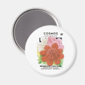 Vintages Saatgutpaket Kunst, Kosmos Garten Blume Magnet (Vorderseite/Rückseite)