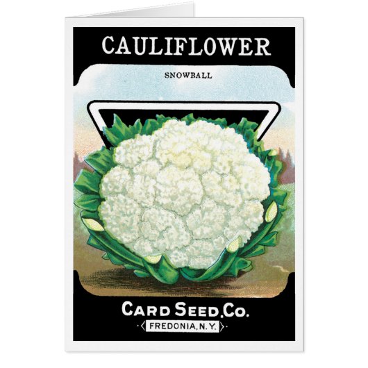 Vintages Saatgutverpackungs-Etikett Art, Blumenkoh (Vorne)