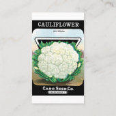 Vintages Saatgutverpackungs-Etikett Art, Blumenkoh Visitenkarte (Rückseite)