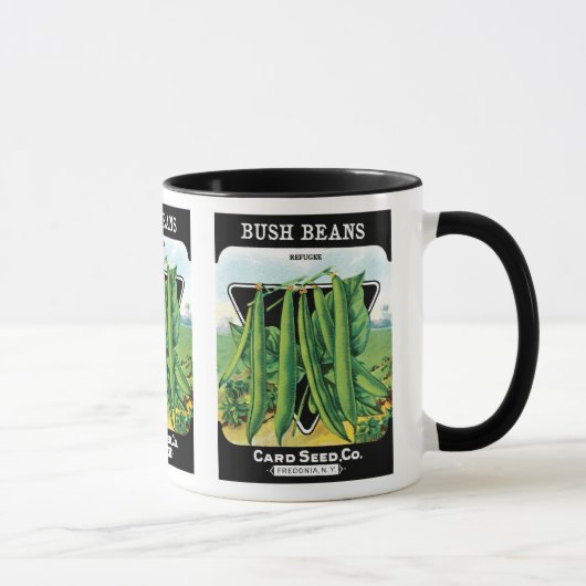 Vintages Saatgutverpackungs-Label Art, Bush Bean V Tasse (Rechts)