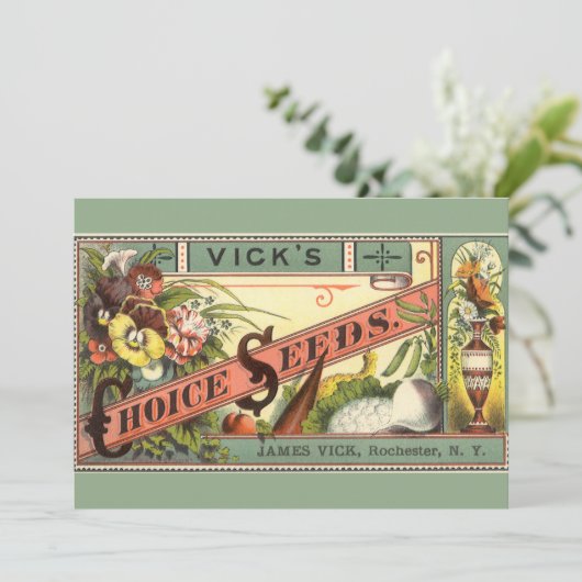 Vintages Saatgutverpackungs-Label Kunst, Auswahl a (Stehend Vorderseite)