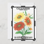 Vintages Saatgutverpackungslabel Art, Calliopsis B (Vorderseite)