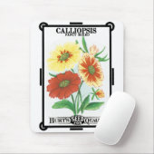 Vintages Saatgutverpackungslabel Art, Calliopsis B Mousepad (Mit Mouse)