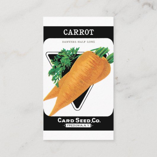 Vintages Saatgutverpackungslabel Art, Danvers Carr Visitenkarte (Rückseite)