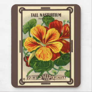 Vintages Saatgutverpackungslabel Art, Nasturtium-B Mousepad