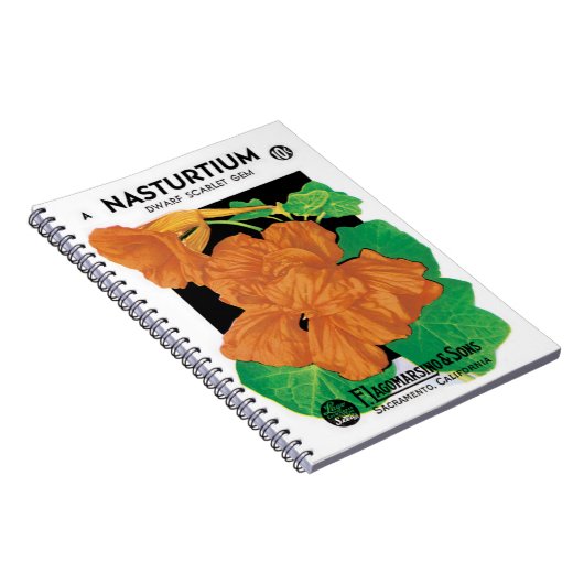 Vintages Saatgutverpackungslabel Art, Nasturtium-B Notizblock (Rechte Seite)