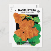 Vintages Saatgutverpackungslabel Art, Nasturtium-B Postkarte (Vorne/Hinten)