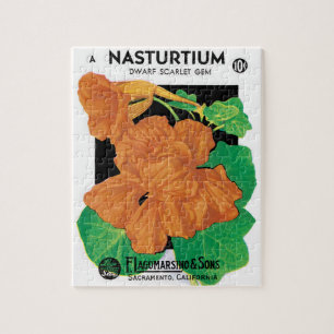 Vintages Saatgutverpackungslabel Art, Nasturtium-B Puzzle