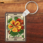 Vintages Saatgutverpackungslabel Art, Nasturtium-B Schlüsselanhänger (Rückseite)