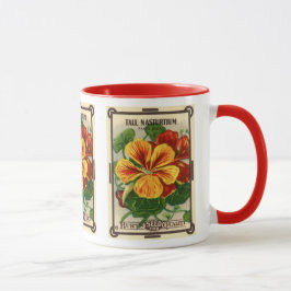 Vintages Saatgutverpackungslabel Art, Nasturtium-B Tasse