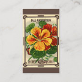 Vintages Saatgutverpackungslabel Art, Nasturtium-B Visitenkarte (Rückseite)