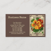 Vintages Saatgutverpackungslabel Art, Nasturtium-B Visitenkarte (Vorderseite)