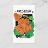 Vintages Saatgutverpackungslabel Art, Nasturtium-B Visitenkarte (Rückseite)