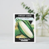 Vintages Saatgutverpackungslabel Art, Sweet White Postkarte (Stehend Vorderseite)