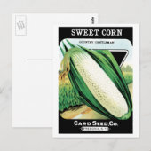 Vintages Saatgutverpackungslabel Art, Sweet White Postkarte (Vorne/Hinten)