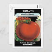 Vintages Saatgutverpackungslabel Art, Tomato Pomod Postkarte (Vorne/Hinten)