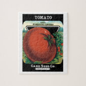 Vintages Saatgutverpackungslabel Art, Tomato Pomod Puzzle (Vertikal)