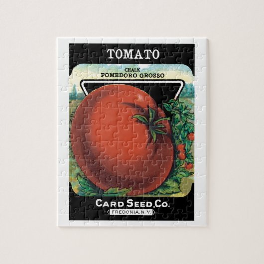Vintages Saatgutverpackungslabel Art, Tomato Pomod Puzzle (Vertikal)