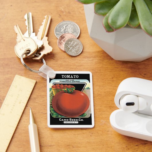 Vintages Saatgutverpackungslabel Art, Tomato Pomod Schlüsselanhänger (Schreibtisch)