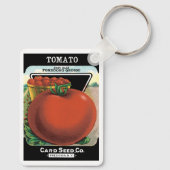 Vintages Saatgutverpackungslabel Art, Tomato Pomod Schlüsselanhänger (Rückseite)