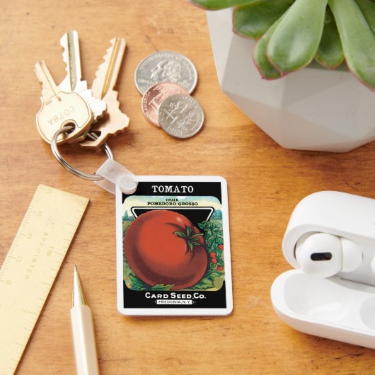 Vintages Saatgutverpackungslabel Art, Tomato Pomod Schlüsselanhänger (Schreibtisch)