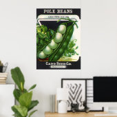 Vintages Saatgutverpackungsmaterial Art, Pole Lima Poster (Heimbüro)