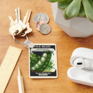 Vintages Saatgutverpackungsmaterial Art, Pole Lima Schlüsselanhänger