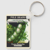 Vintages Saatgutverpackungsmaterial Art, Pole Lima Schlüsselanhänger (Rückseite)