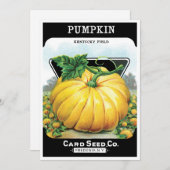 Vintages Saatpacketikett Art, Halloween Pumpkin Einladung (Vorne/Hinten)