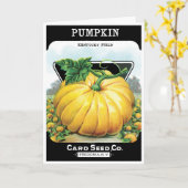 Vintages Saatpacketikett Art, Halloween Pumpkin Karte (Gelbe Blume)