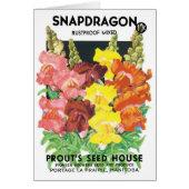 Vintages Saatpacketikett Art, Snapdragon-Blume (Vorne)