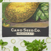 Vintages Saatpacketikett Geschirrtuch (Gefaltet)