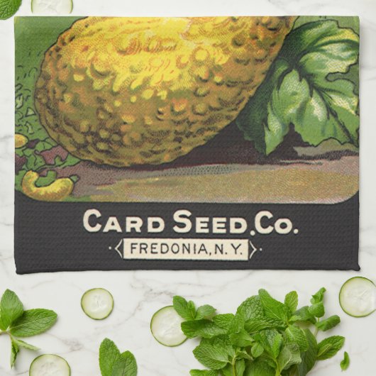 Vintages Saatpacketikett Geschirrtuch (Gefaltet)