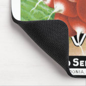 Vintages Saatpackungs-Etikett Kunst, Scarlet-Retti Mousepad (Ecke)