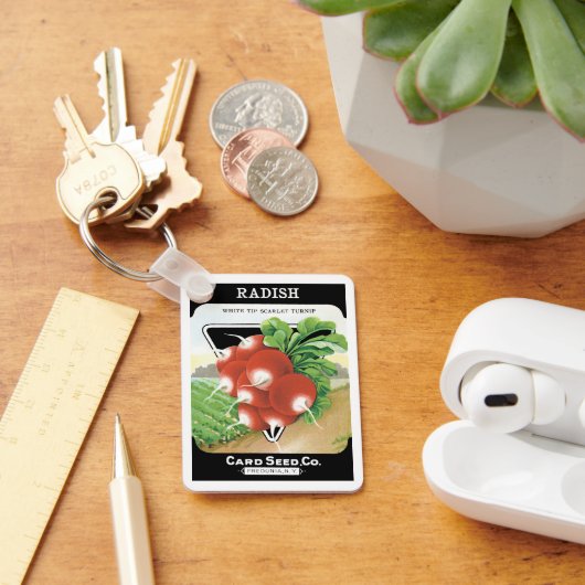 Vintages Saatpackungs-Etikett Kunst, Scarlet-Retti Schlüsselanhänger (Schreibtisch)