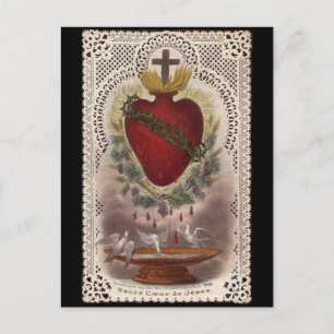 Vintages Sacro Heart Postkarte