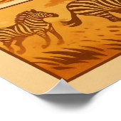 Vintages Safari-Comic - Die große Migration Poster (Ecke)