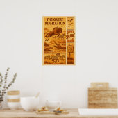 Vintages Safari-Comic - Die große Migration Poster (Küche)