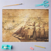 Vintages Sailboat & Map Dekoupage Tissue Paper Seidenpapier (Basteln)