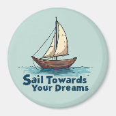 Vintages Sailboat Nautical Inspiration Zitat Magnet (Vorne)