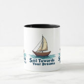 Vintages Sailboat Nautical Inspiration Zitat Tasse (Zentrum)