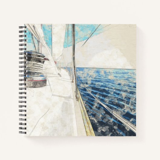 Vintages Sailboat-Notebook - Schöne Skizze Notizblock (Vorderseite)