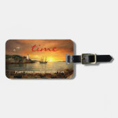 Vintages Sailboat Sunset Ocean Gepäckstück Gepäckanhänger (Vorderseite horizontal)